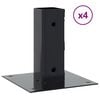 vidaXL Bases de coluna quadradas 4 pe&ccedil;as 46x46 mm a&ccedil;o revestido a p&oacute;