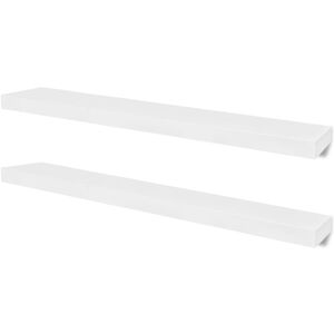 vidaXL Prateleiras de parede para livros/DVD MDF branco