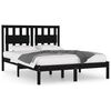 vidaXL Estrutura de cama super king 180x200 cm pinho maci&ccedil;o preto