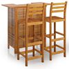 vidaXL 3 pcs conjunto de bar para jardim madeira de ac&aacute;cia maci&ccedil;a