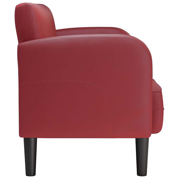 vidaXL Sof&aacute;-luvas 110 cm couro artificial vermelho tinto
