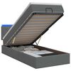 vidaXL Cama Ottoman com Colch&atilde;o e LED Cinzento-Escuro 80 x 200 cm