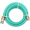 vidaXL Mangueira de suc&ccedil;&atilde;o com conectores de lat&atilde;o 7 m 25 mm verde