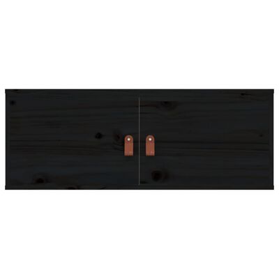 vidaXL Armário de parede 80x30x30 cm madeira de pinho maciça preto