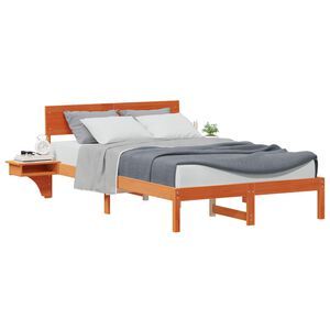 vidaXL Estrutura da Cama com cabeceira Marrom Cera 140 x 200 cm