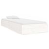 vidaXL Estrutura de cama solteiro 90x190 cm madeira maci&ccedil;a branco