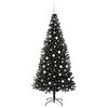 vidaXL &Aacute;rvore de Natal com 300 LEDs com suporte Preto 210 cm PVC