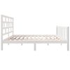 vidaXL Estrutura de cama casal 135x190 cm pinho maciço branco