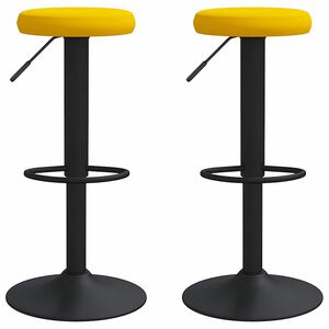 vidaXL Bancos de bar 2 pcs veludo amarelo mostarda