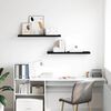 vidaXL Prateleiras parede suspensas 2 pcs 90x23,5x3,8cm MDF preto