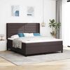 vidaXL Cama Box com colch&atilde;o Castanho escuro 180 x 200 cm tecido