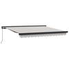 vidaXL Toldo retr&aacute;til Cinza Claro e Branco 350 x 250 cm