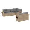 vidaXL 7 pcs conjunto de sof&aacute;s p/ jardim com almofad&otilde;es vime PE bege
