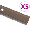 vidaXL Perfil p/ escada em forma de L 5 pcs alum&iacute;nio 90 cm castanho