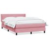 vidaXL Cama com molas/colch&atilde;o 140x210 cm veludo Rosa