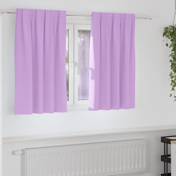 vidaXL Cortinas Blackout com Argolas 2 pcs Roxo 140 x 140 cm Poli&eacute;ster