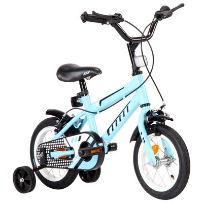 vidaXL Bicicleta de criança roda 12" preto e azul