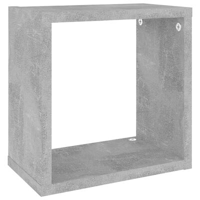 vidaXL Prateleiras parede forma de cubo 2pcs 26x15x26 cm cinza cimento
