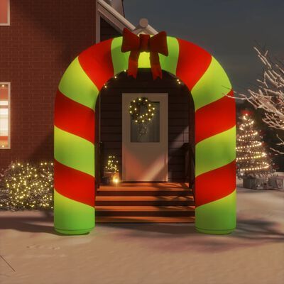 vidaXL Portão em arco de Natal insuflável com luzes LED 270 cm