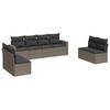 vidaXL 8 pcs conjunto sof&aacute;s de jardim c/ almofad&otilde;es vime PE cinzento