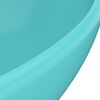 vidaXL Lavatório luxuoso oval 40x33cm cerâmica verde-claro mate