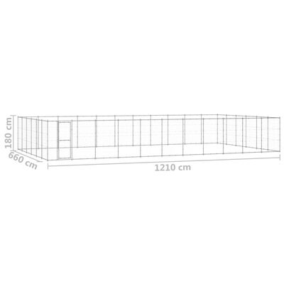 vidaXL Canil de exterior 79,86 m² aço galvanizado