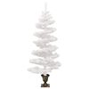 vidaXL Árvore de Natal rotativa pré-iluminada + vaso PVC 120 cm branco