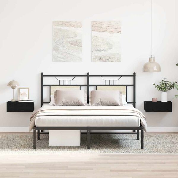 vidaXL Mesas de cabeceira flutuantes, conjunto de 2 pe&ccedil;as, carvalho preto, 40x32x15 cm, madeira engenheirada.