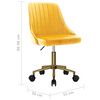vidaXL Cadeira de escrit&oacute;rio girat&oacute;ria veludo amarelo
