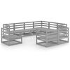 vidaXL 9 pcs conjunto lounge de jardim pinho s&oacute;lido cinzento