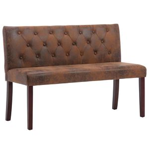 vidaXL Banco 120 cm camur&ccedil;a artificial castanho