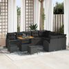 vidaXL Conjunto de Sofá de Jardim 12 pcs Preto Rattan Sintético