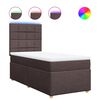vidaXL Cama com molas/colch&atilde;o 90x190 cm tecido castanho-escuro
