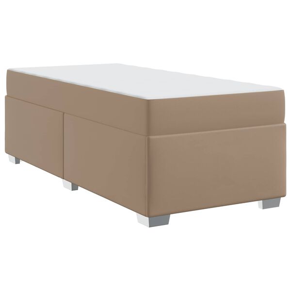 vidaXL Estrutura da Cama com colch&atilde;o Cappuccino 90 x 200 cm tecido