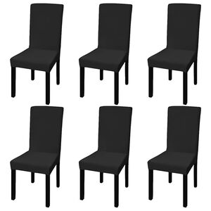 vidaXL 6 pcs capas extens&iacute;veis para cadeiras preto