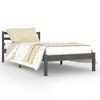 vidaXL Estrutura de cama 90x200 cm pinho maci&ccedil;o cinzento