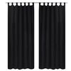 Cortinas de cetim com la&ccedil;os, 2 pcs, preto 140 x 175 cm