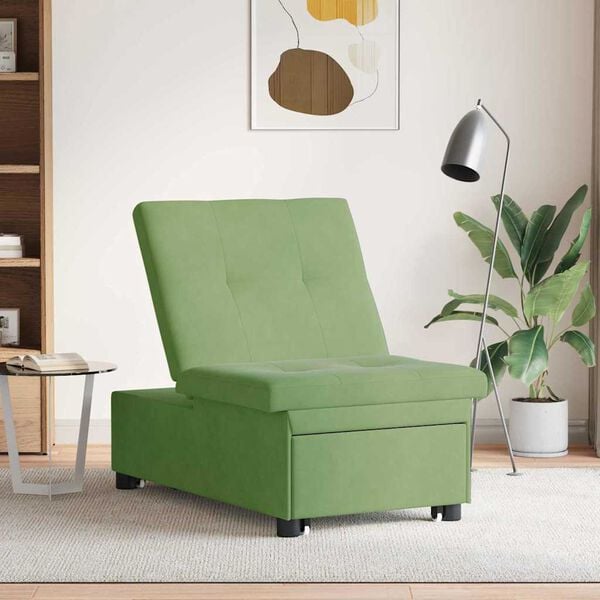 vidaXL Sof&aacute;-Cama Verde Claro 194 x 67 x 82 cm Veludo