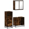 vidaXL 3 pcs conjunto de m&oacute;veis WC madeira processada carvalho fumado