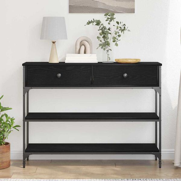 vidaXL Aparador Carvalho Preto 100 x 25 x 75 cm Madeira processada