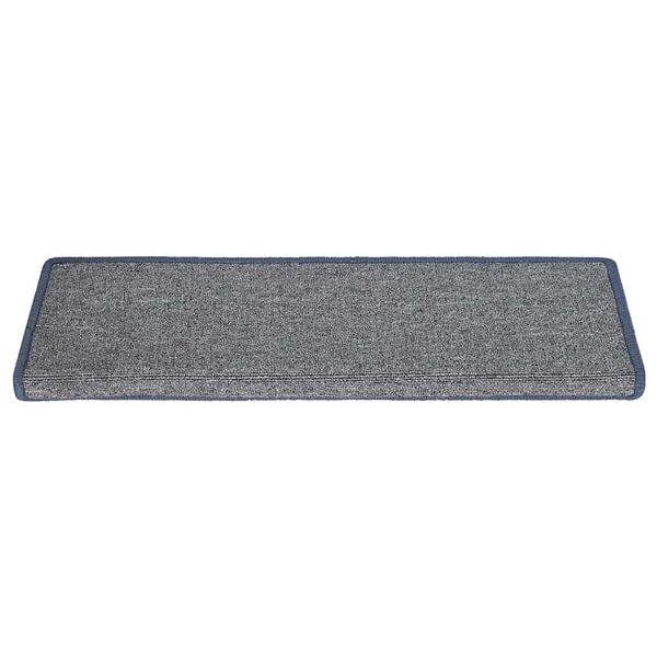 vidaXL Tapetes de escada 15 pe&ccedil;as 65x21x4 cm cinza claro e azul com borda retangular