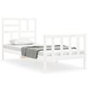 vidaXL Estrutura cama de solteiro c/ cabeceira madeira maci&ccedil;a branco