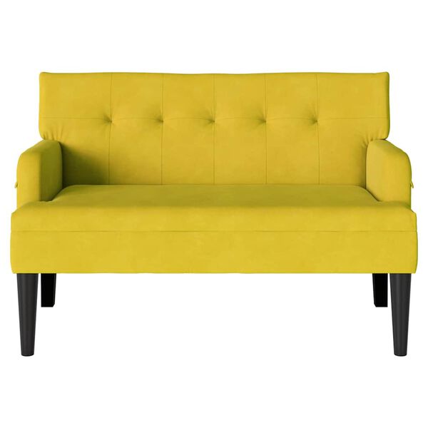 vidaXL Banco Chesterfield Amarelo 112 x 65,5 x 75 cm Veludo