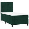 vidaXL Cama box spring c/ colch&atilde;o/LED 90x200 cm veludo verde-escuro