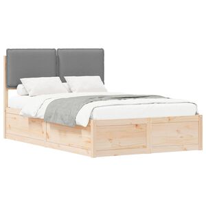 vidaXL Estrutura de Cama com Cabeceira Estofada Cinzento-claro