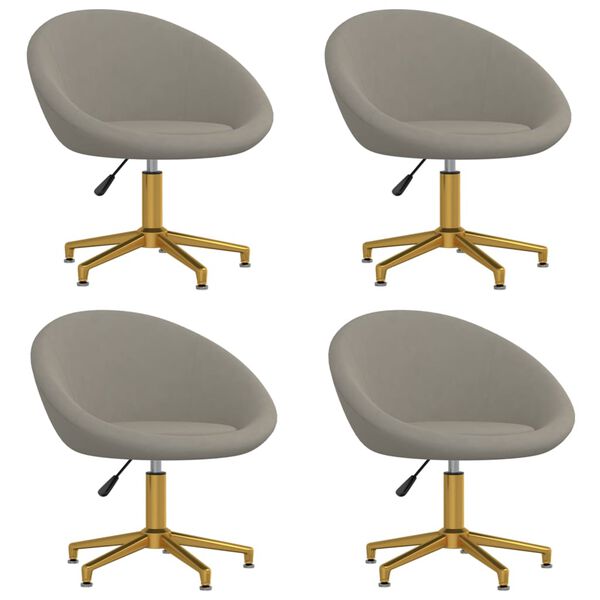 vidaXL Cadeiras de jantar 4 pcs veludo cinzento-claro