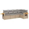 vidaXL 5 pcs conjunto de sof&aacute;s p/ jardim com almofad&otilde;es vime PE bege
