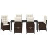 vidaXL Conjunto de Jantar para Jardim 7 pcs Castanho vime PE
