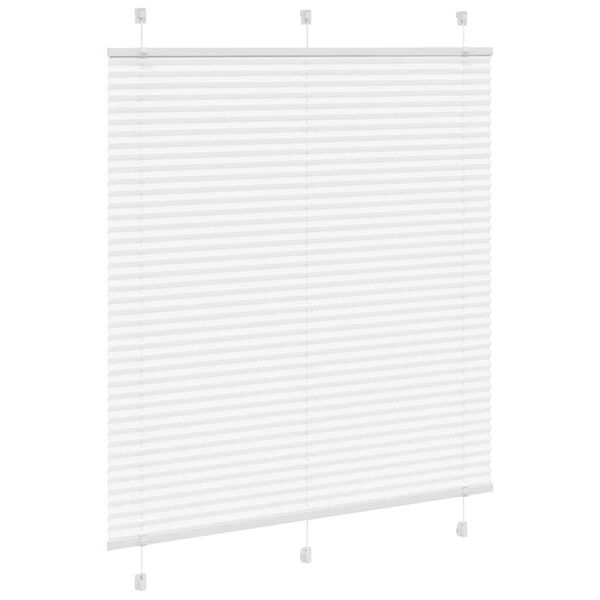 vidaXL Branco Plissada Cega 115x100cm Largura Tecido 114,4cm Poli&eacute;ster