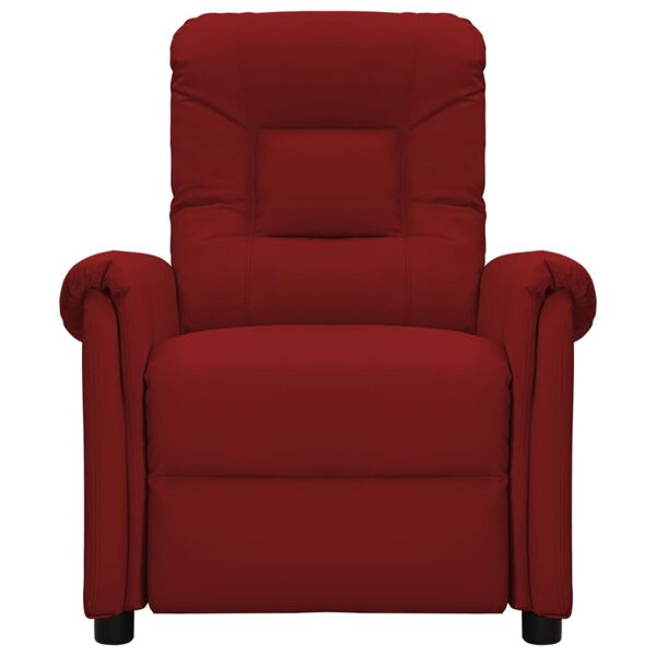 vidaXL Poltrona de massagens elétrica couro artificial vermelho tinto